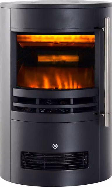 Camino Elettrico da Terra HOMCOM con Effetto Fiamma, Potenza 900W/2000W, Nero, L/P/H: 41 x 41 x 64.5 cm