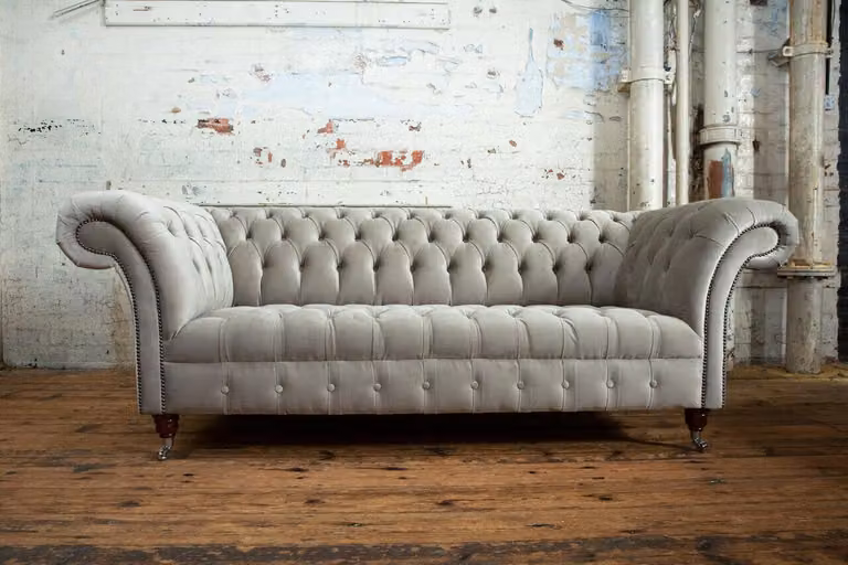 Ledersofa Chesterfield Sofa Couch Dreisitzer Polster Couchen 225cm
