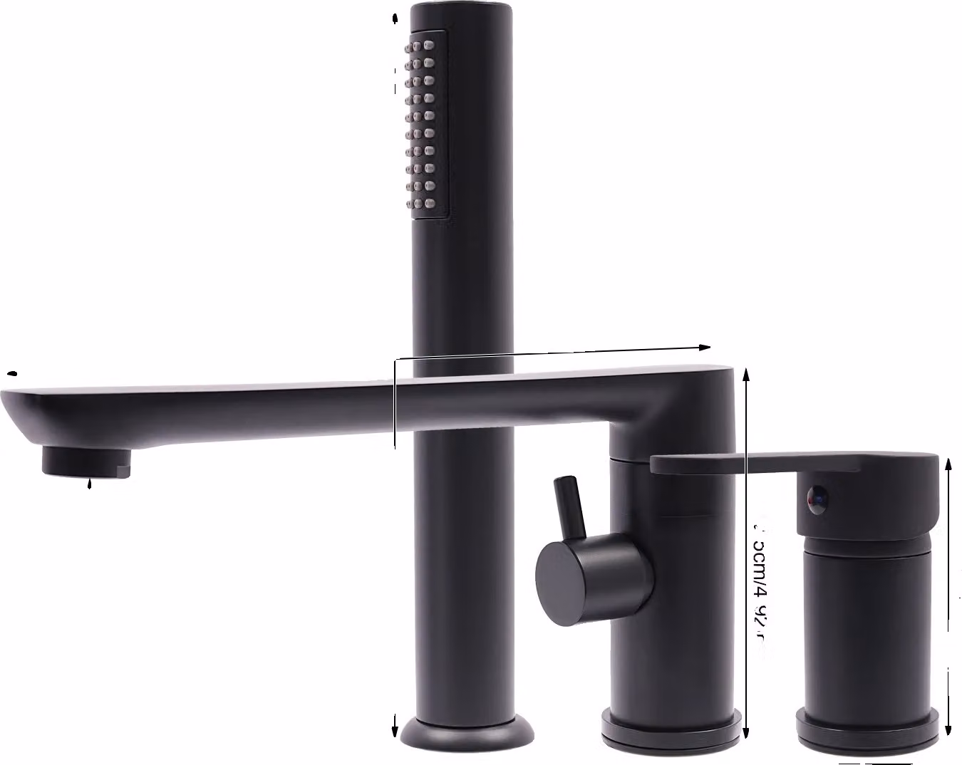 Miscelatore a 360°, con doppio beccuccio, design moderno in rame, colore nero