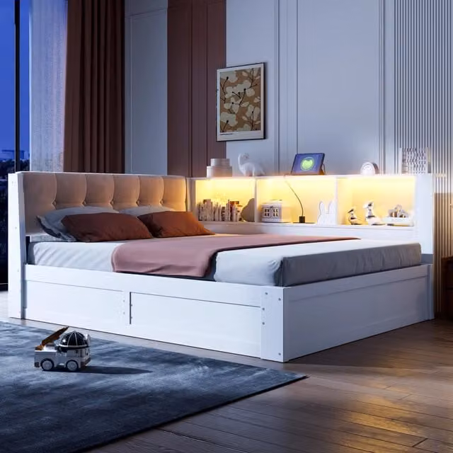 letto giorno in pino mdf lino bianco 140 x 200 cm