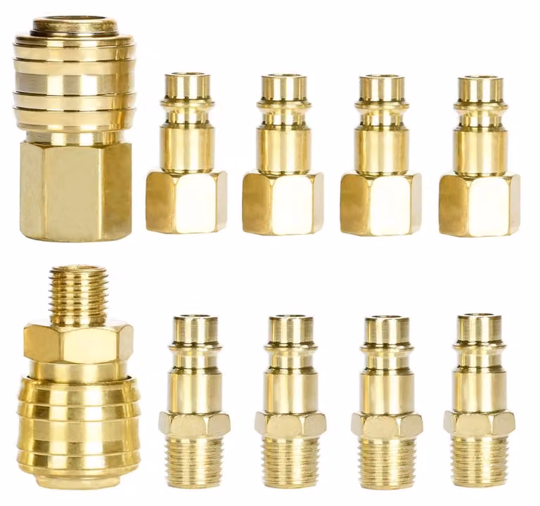 Set di 10 raccordi per tubi pneumatici, attacco 1/4 Euro/BSP