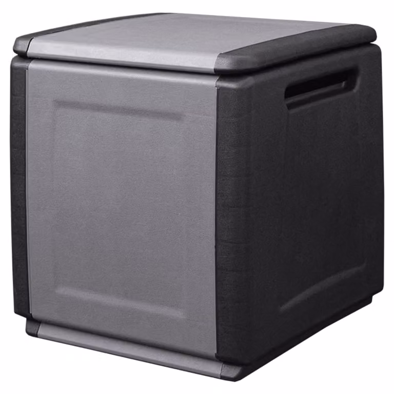 The Living Store Contenitore da giardino 54x53x57 cm 130 L Grigio scuro Nero