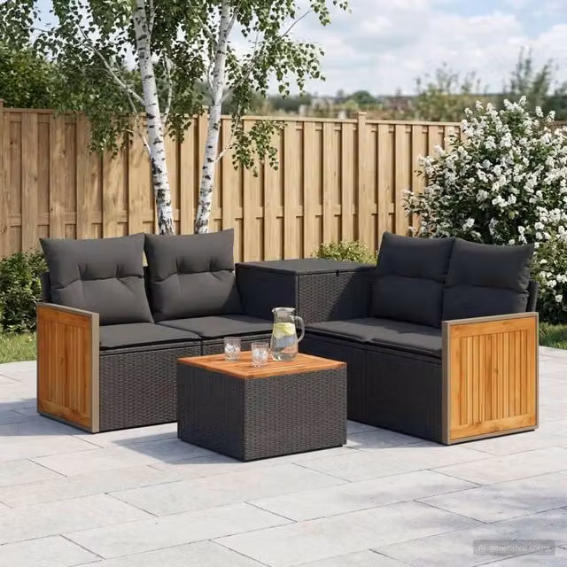 Set di divani 6 pz Nero 55 x 55 x 37 cm 3447706