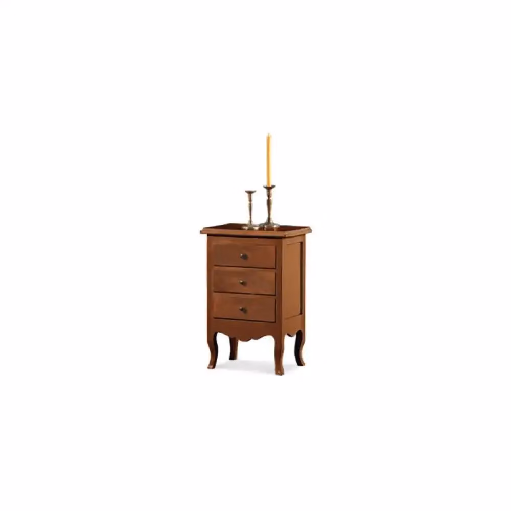 Comodino classico in legno Shopinnovativo color noce lucido L: 43 cm, P: 32 cm, H: 64 cm – 2