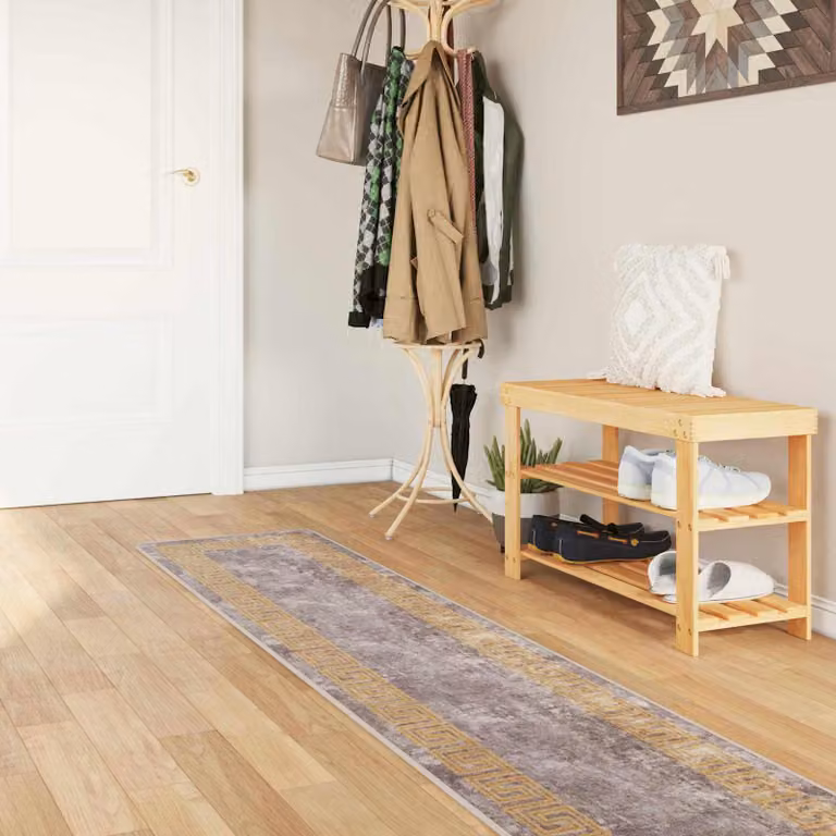vidaXL Runner Tappeto MARSA Grigio, L 50 cm x P 450 cm, in Poliestere e PVC, Antiscivolo e Lavabile