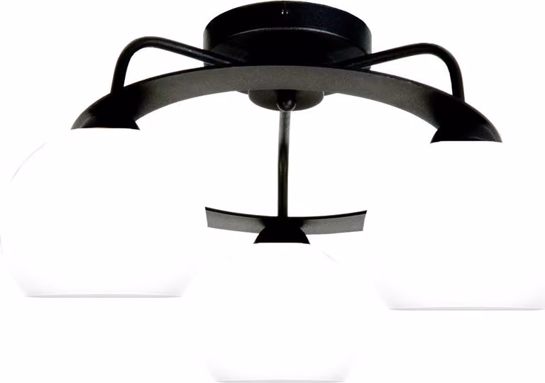 Lampada da soffitto nera con paralume bianco VIOLETTA 14-152