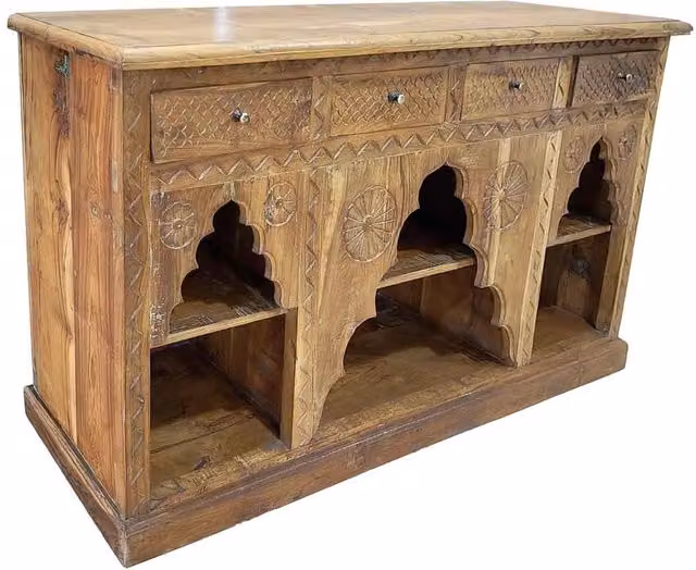 Credenza in legno stile rustico Wanderlust Deco marrone L: 170 cm, P: 38 cm, H: 93 cm – 1