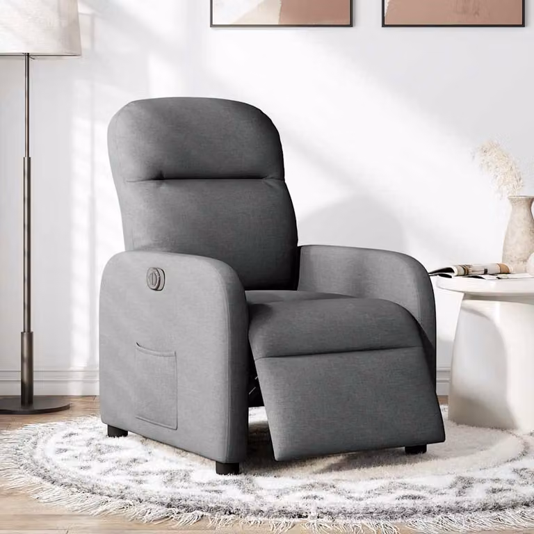 vidaXL Poltrona Elettrica Reclinabile Grigio Scuro in Tessuto