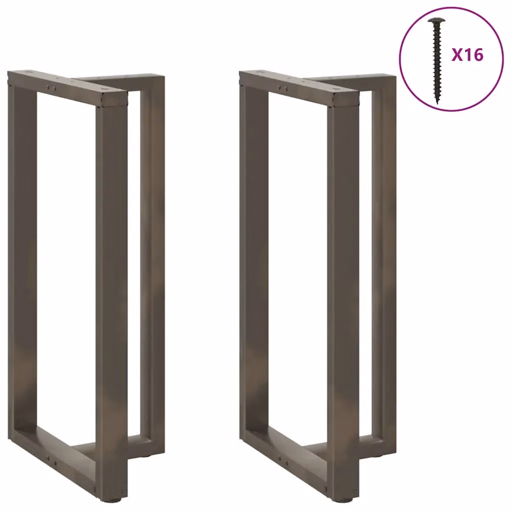 Coppia di gambe per tavolo da bar a forma di T vidaXL in metallo nero L/P/H: 60 x 35 x 111 cm
