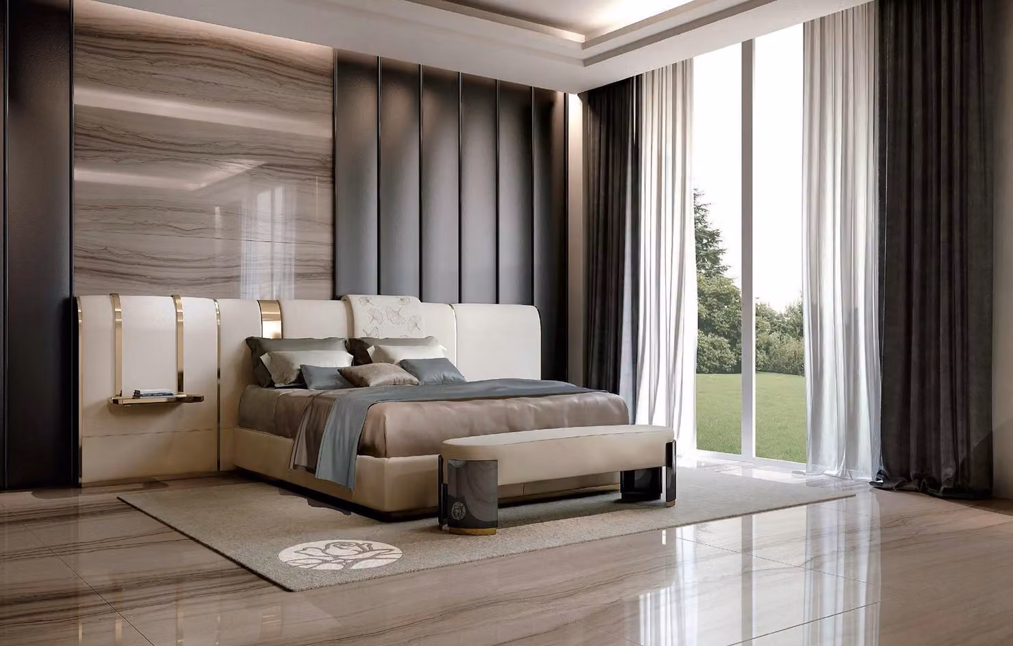 Luxus Schlafzimmer Bett Doppelbett Möbel Designs Italien Bizzotto Betten Polster