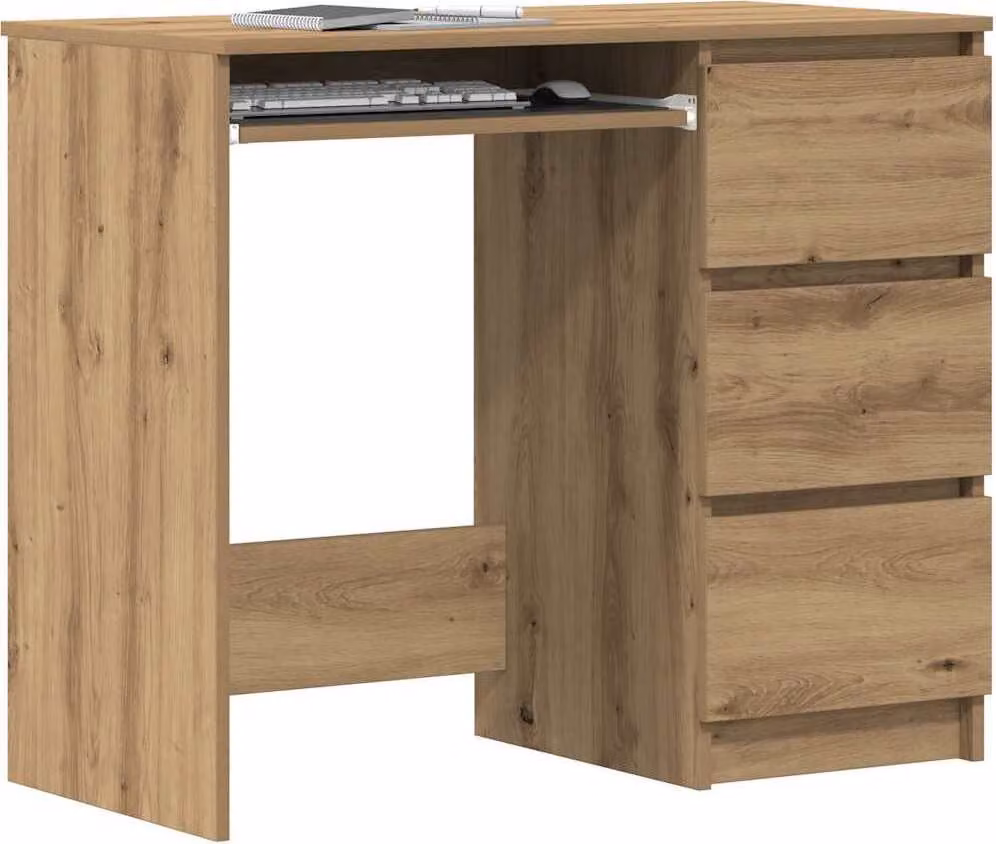 Scrivania Rovere Artigianale 90x45x76 cm in Legno Multistrato