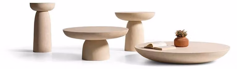 Stilvolles Couchtisch-Set Designer Holztische Moderne Rundtische