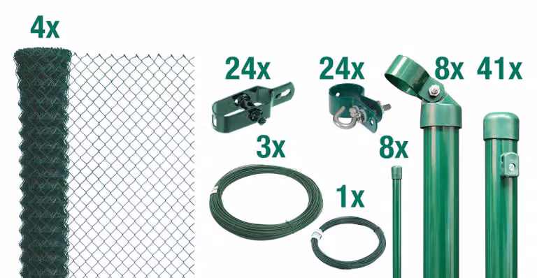 Alberts 634667 Recinzione in rete metallica come set completo, per la posa nel calcestruzzo, antracite metallizzato, altezza 100 cm, lunghezza 100 m