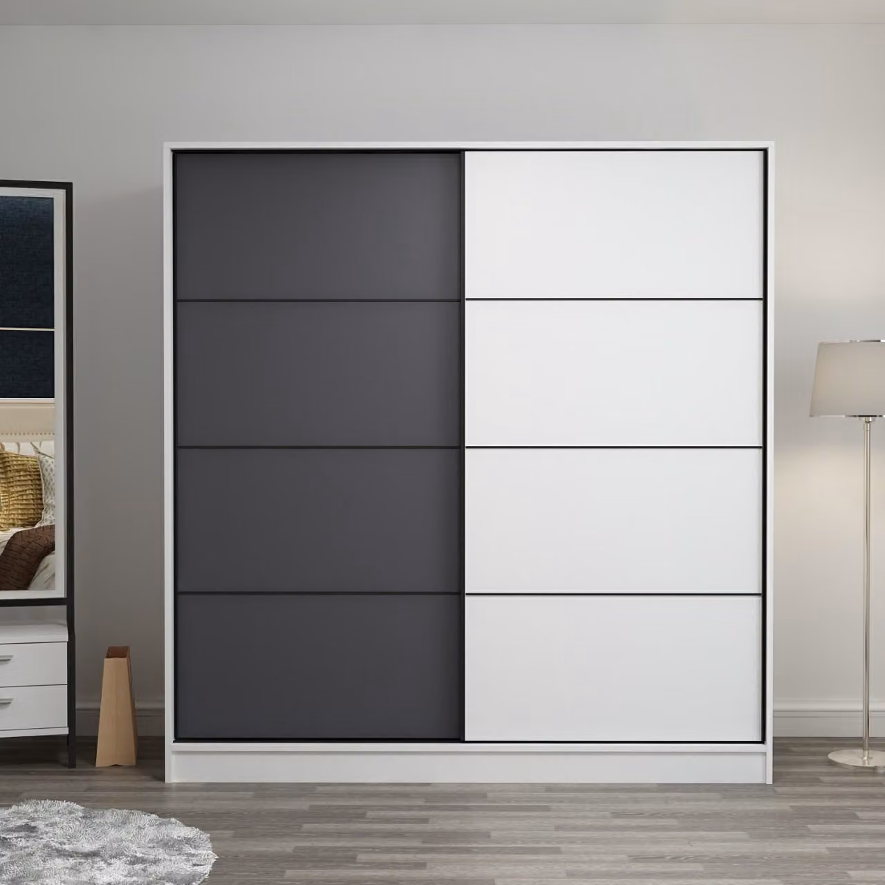 Skye Decor, Kale - 3970, armadio, bianco, 100% pannelli truciolari rivestiti in melamina, 180 x 52 x 210 cm