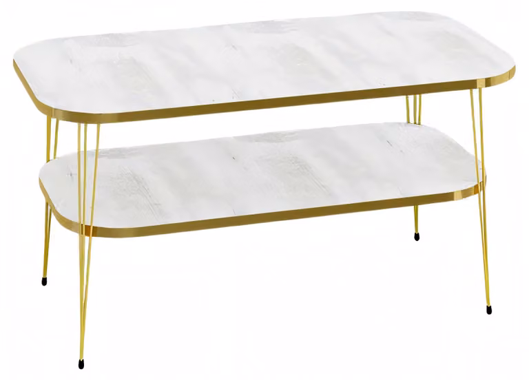 Weißer Holz-Couchtisch im modernen Design