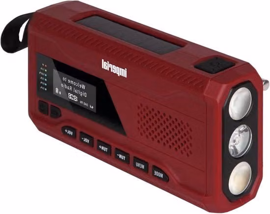 Radio digitale DAB+ e FM portatile con Bluetooth DABMAN, colore rosso