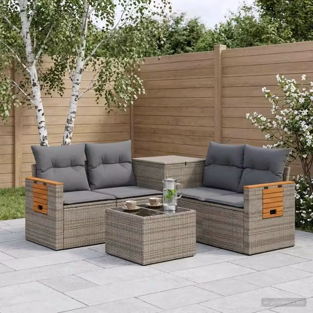 Set di divani 6 pz Grigio e Grigio Scuro 55 x 55 x 37 cm 3447666