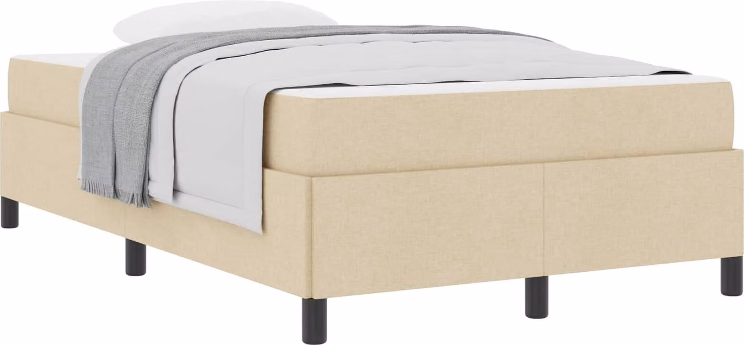 Letto a molle Crema 120 x 190 cm Tessuto