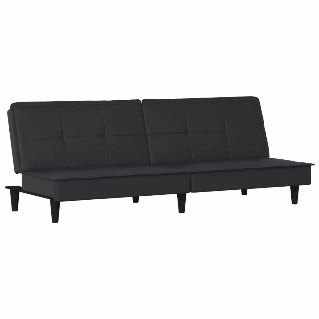 Divano Letto Nero in Tessuto