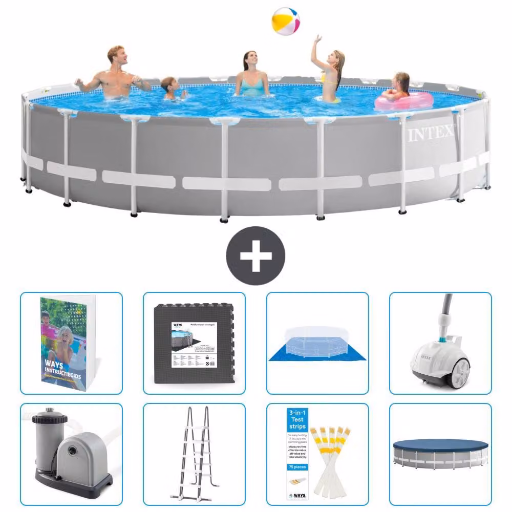 Struttura per piscina a forma di prisma - 610x132 cm - composta da 7 elementi - modello S610