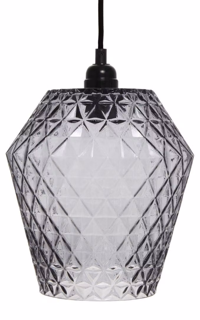 Lampada a sospensione Lumi in vetro grigio