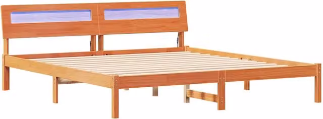 Letto matrimoniale | Letto per adulti | Struttura del letto Marrone 200 x 200 cm Pino massello