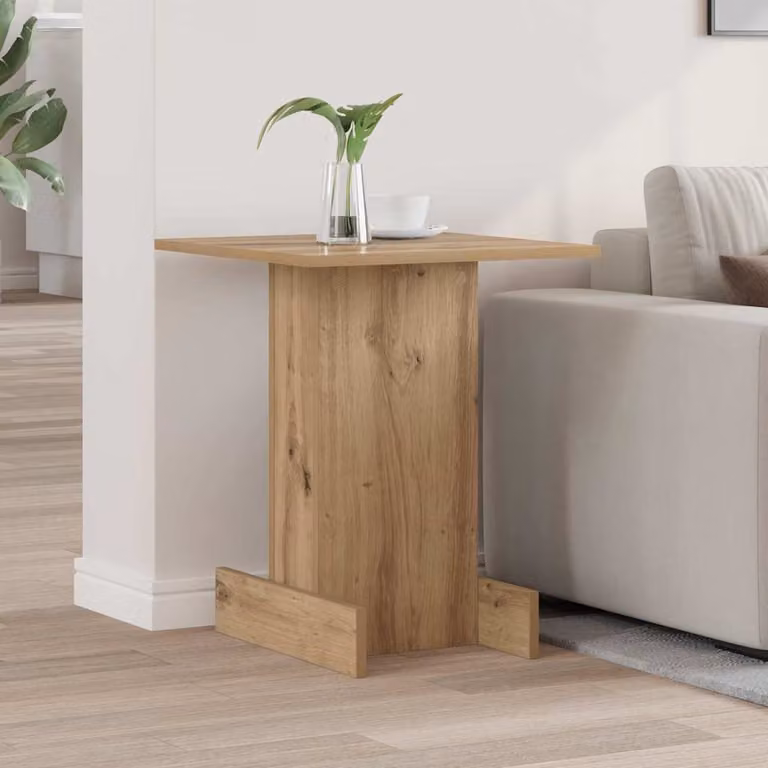 vidaXL Tavolino moderno in legno rovere marrone L/P/H: 44,5 x 45 x 55 cm