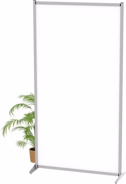 Pannello divisorio singolo in Forex bianco e argento Top Eventi Store L: 100 cm, H: 190 cm