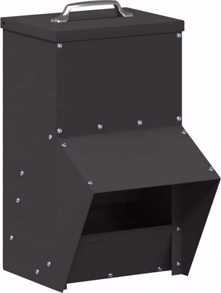 Feeder per pollo Nero 20 x 25 x 35 cm Acciaio laminato a freddo