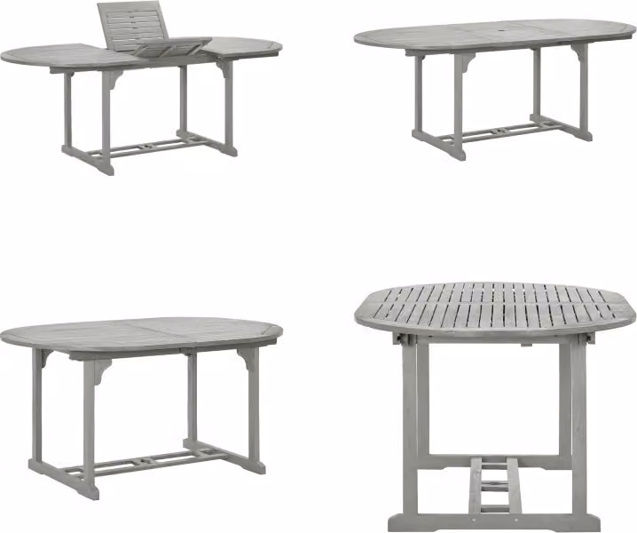 vidaXL Tavolo da giardino grigio 200x100x75 cm in legno massiccio di acacia - Tavolo da pranzo - Tavoli da pranzo - Tavolo da sala da pranzo - Tavoli da sala da pranzo
