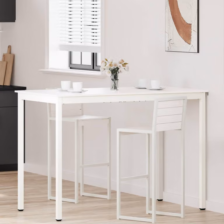 Maison Exclusive - Tavolo da bar bianco 150 x 80 x 105 cm Legno di pino massiccio