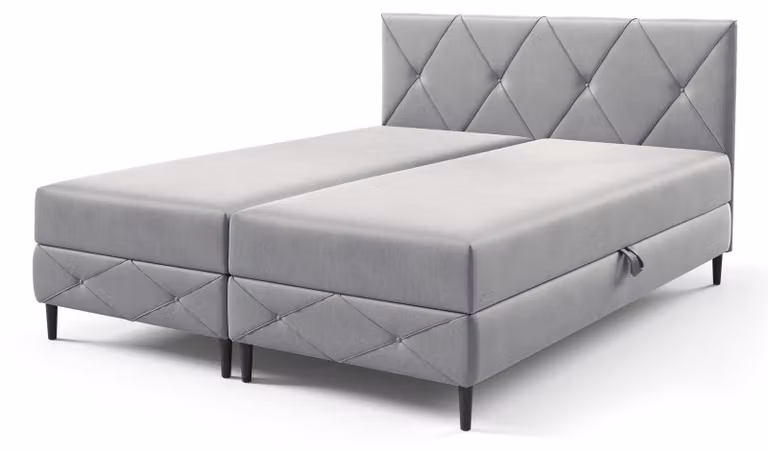 Letto con rete a molle Wianec, finitura grigio piombo, dimensioni 160 x 200 cm
