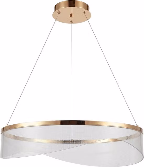 Lampada a sospensione moderna Toolight G145-cp 60 in metallo oro e vetro trasparente