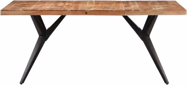 Tavolo da Pranzo Rettangolare in Legno di Acacia e Metallo Marrone Stile Industrial vidaXL L: 160 cm, P: 80 cm, H: 76 cm