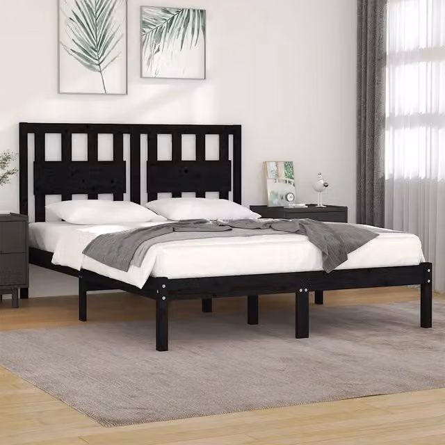 Giroletto Nero in Legno Massello di Pino MERCATOXL L/P: 200 x 200 cm – 1