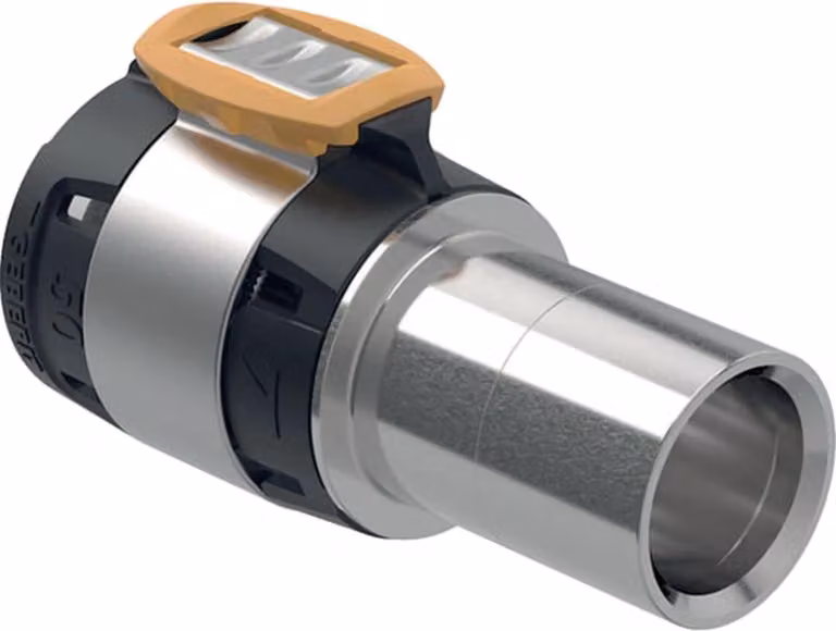 Geberit FlowFit transizione a Mapress con estremità a pressione in acciaio inox d63-d54