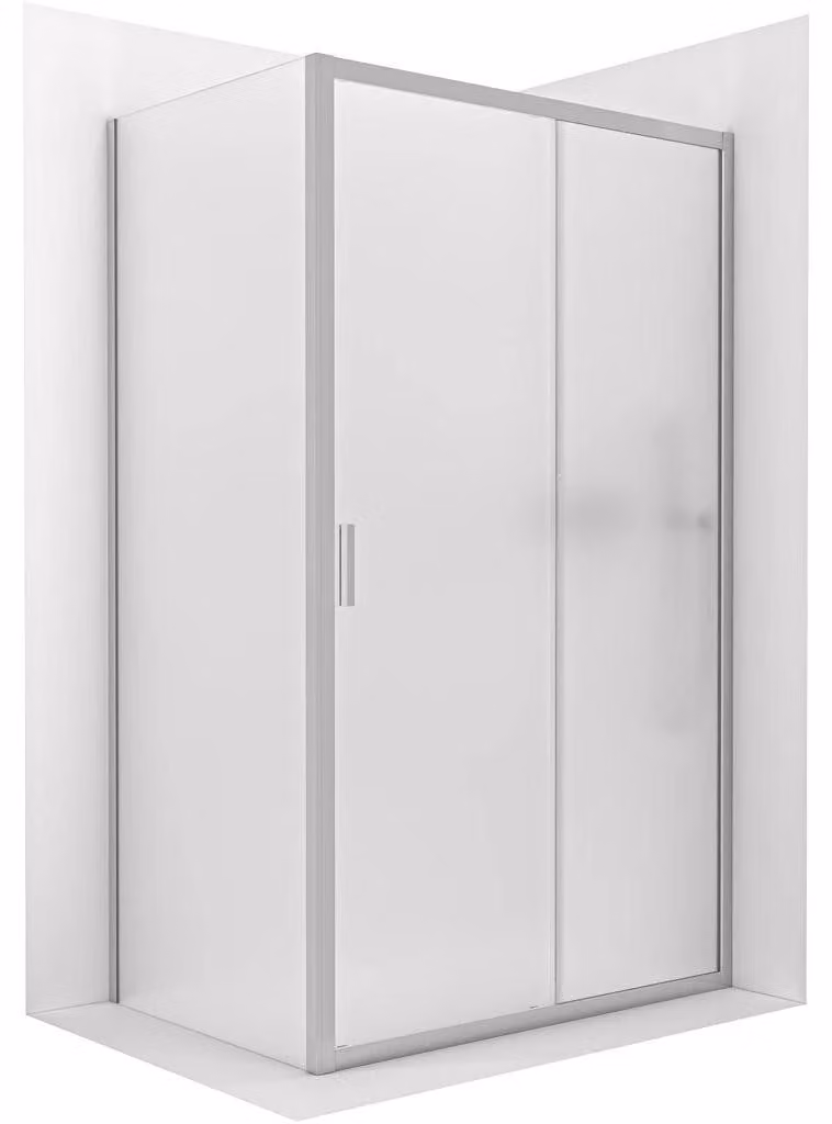 CERANO - Box doccia Varone LINE L/P - 6 mm - cromato, vetro smerigliato - 100x80 cm - scorrevole
