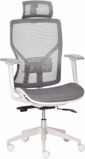 Sedia da ufficio ergonomica con schienale rete e braccioli regolabili ¨C Minimal ¨C Grigio 67x65x120-128 cm