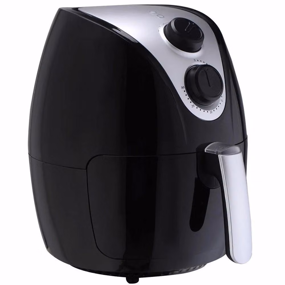 Friggitrice ad aria calda professionale Hoomei nera con potenza 1500W e capacità 2,8 l – 2