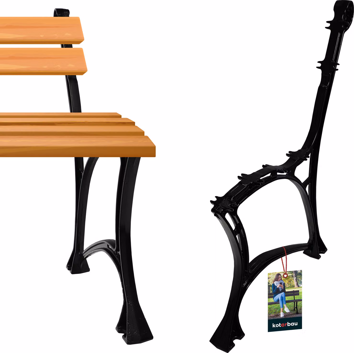 KOTARBAU® Gamba per panchina nera 740x510 mm Telaio per panchina in alluminio Panchina da giardino in metallo Pattini per panchina Gambe per panchina Piedini per panchina Panchina per parco