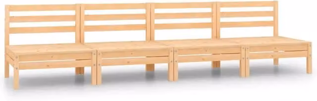 Set Divani da Giardino 4 pz | Set Salotto da Giardino in Legno Massello di Pino