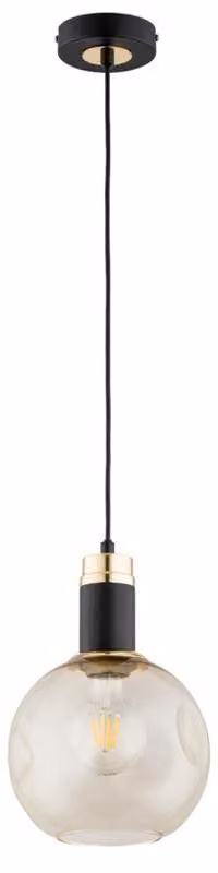 Lampada a sospensione ADEL nero-oro 1xE27x15W in metallo, dimensioni: 95x20x20 cm, IP20, Alfa
