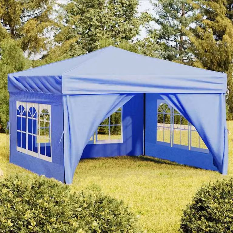 vidaXL Tenda per Feste Pieghevole con Pareti Laterali con Finestra Blu