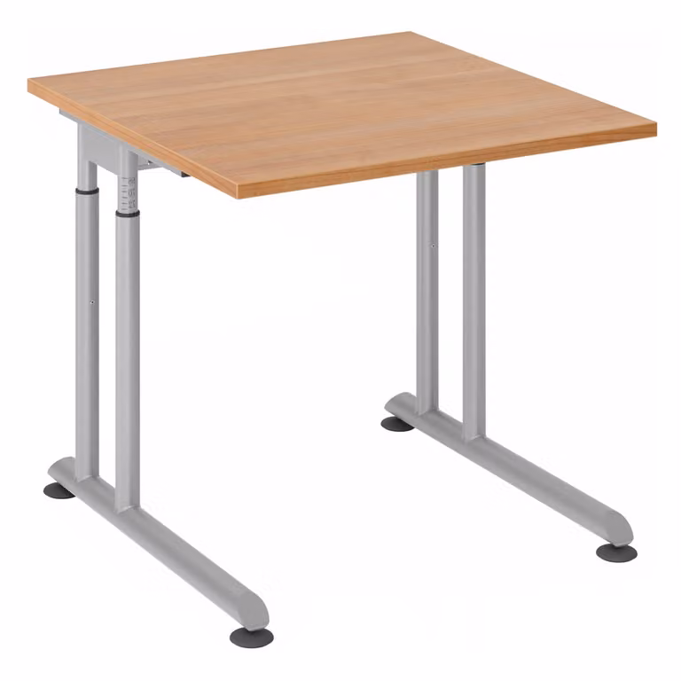 HAMMERBACHER ZS08 höhenverstellbarer Schreibtisch nussbaum quadratisch