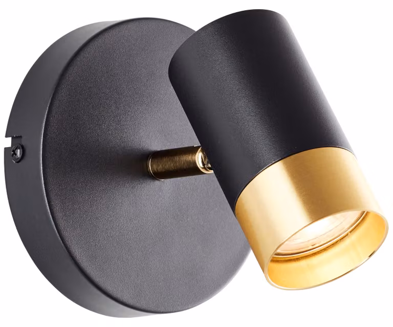 Lampada da parete Brilliant Vigolo, finitura sabbia/oro opaco, attacco GU10, 10W, grado di protezione IP20, per uso interno