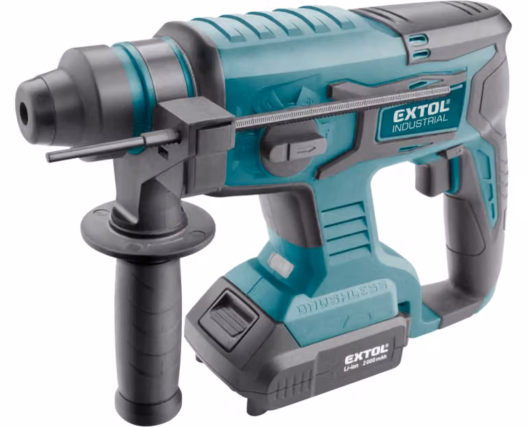 EXTOL INDUSTRIAL 8791818 Trapano a percussione a batteria SDS plus, BRUSHLESS, 20 V Li-Ion, 2000 mAh