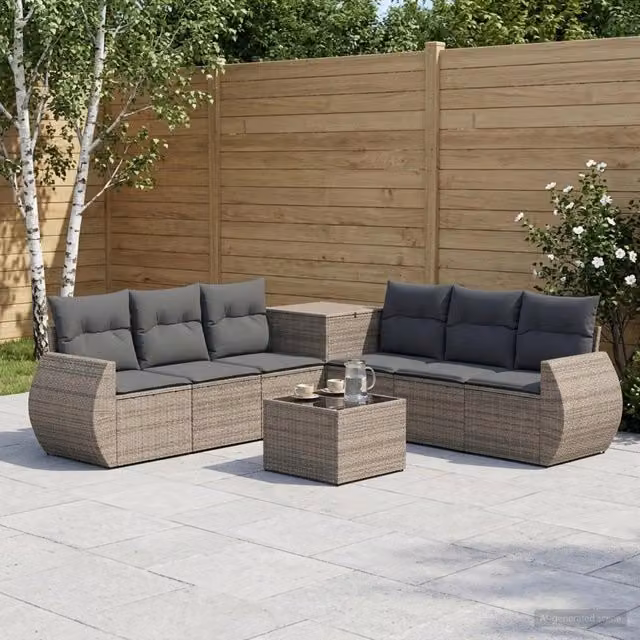 Set di divani 8 pz Grigio e Grigio Scuro 55 x 55 x 37 cm 3448438