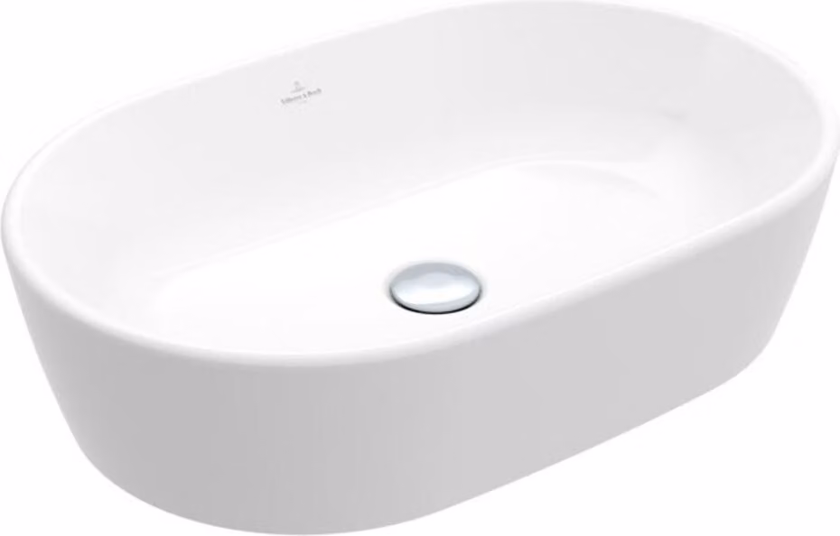 Lavabo da appoggio V&B Architectura 5A2661 600x400 mm ovale senza rubinetteria, bianco alpino