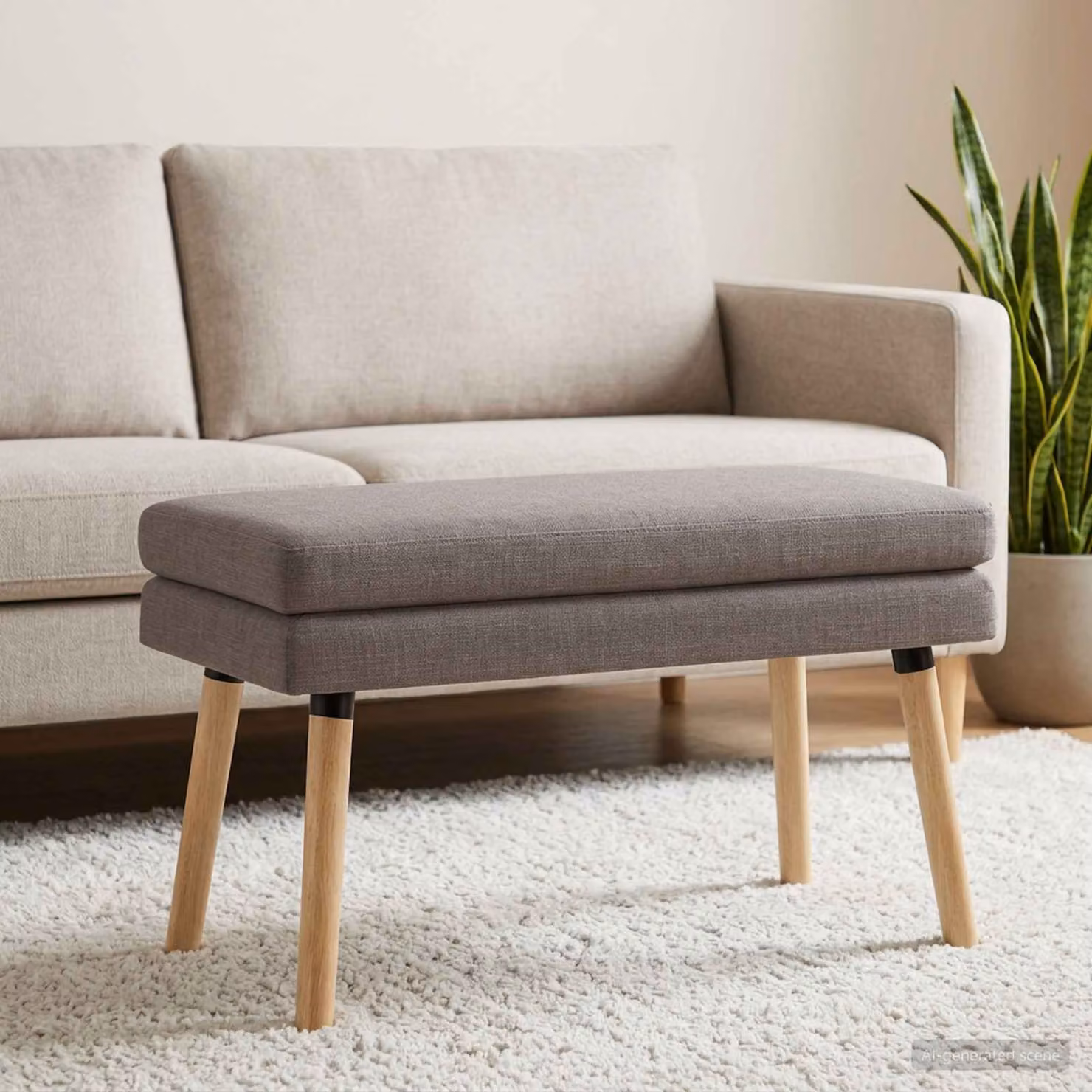 Panchina a doppio strato vidaXL in legno e tessuto, colore beige/grigio, L 80 x P 40 x H 47 cm