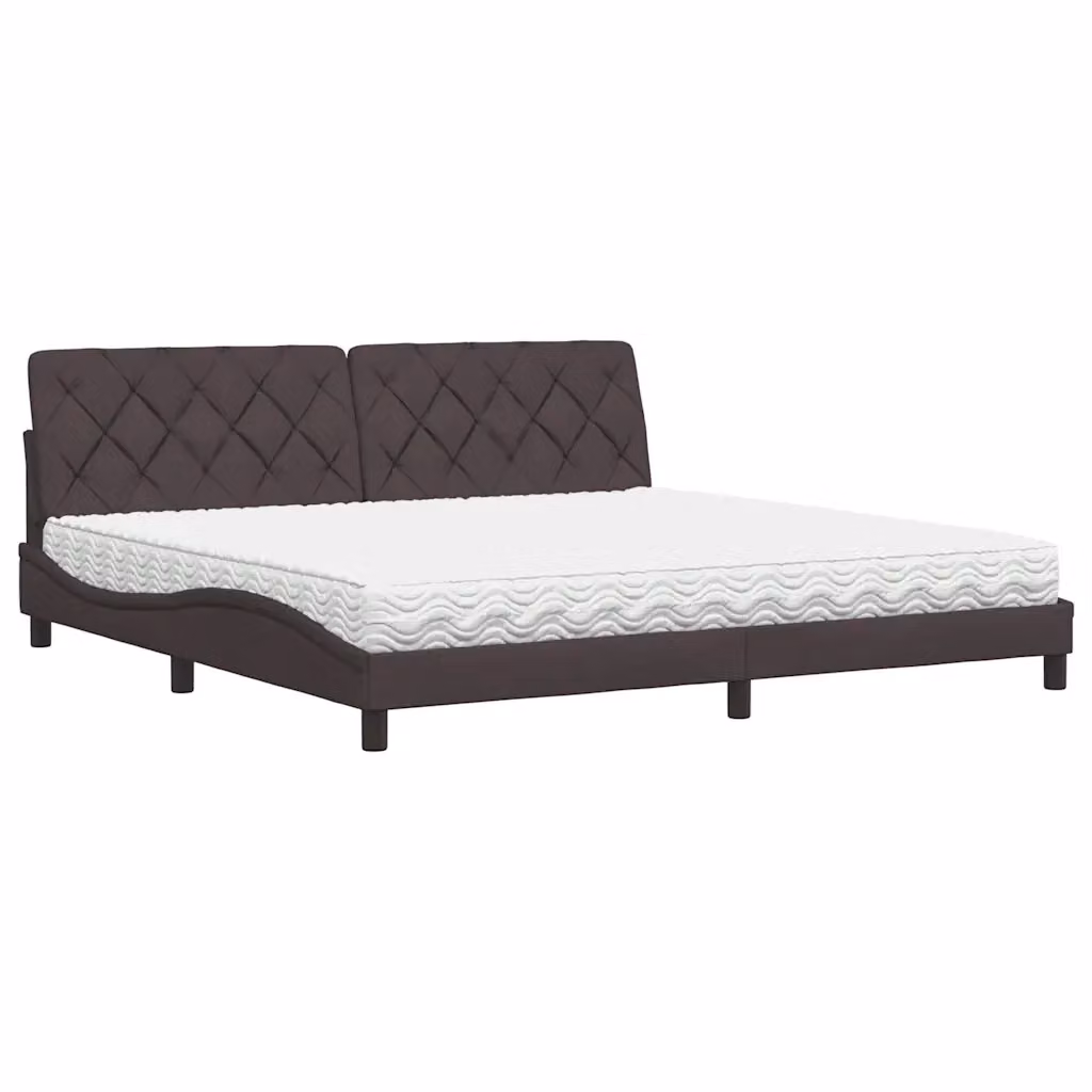 Letto moderno con materasso vidaXL in tessuto marrone e bianco L/P/H: 200 x 200 x 74,5 cm – 2